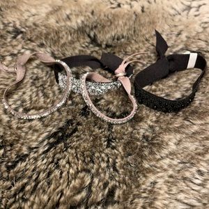 Set of 4 Les Interchangeables France Sparkly Ribbon Bracelets